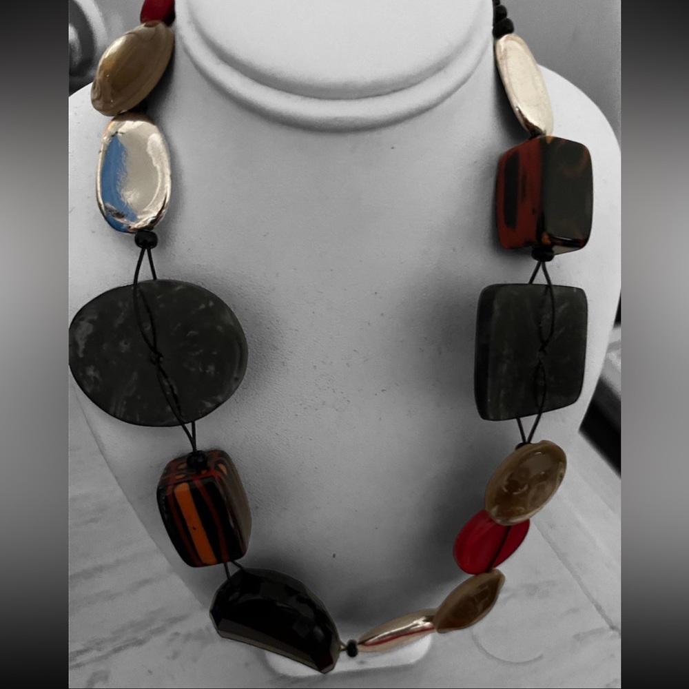 Chicos vintage silver beaded necklace.